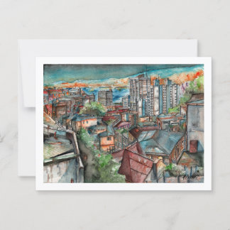 Cerro Concepción de noche (Acuarela). Postkarte