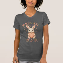 Certain lapin vous aime T-shirt gris foncé avec un