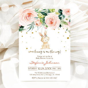 Certains Lapin Est En Route Invitation Baby Shower