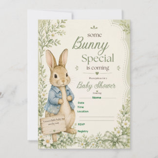 Certains Lapin Invitation pour une Baby Shower Spé