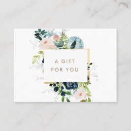 certificat cadeau à la frontière or floral bleu mi