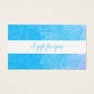 Certificat Cadeau Aquarelle Bleue Élégante
