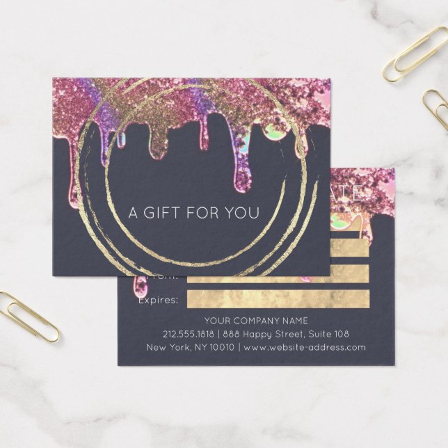 Certificat cadeau Beauté Maquillage cheveux goutte (Bureau)