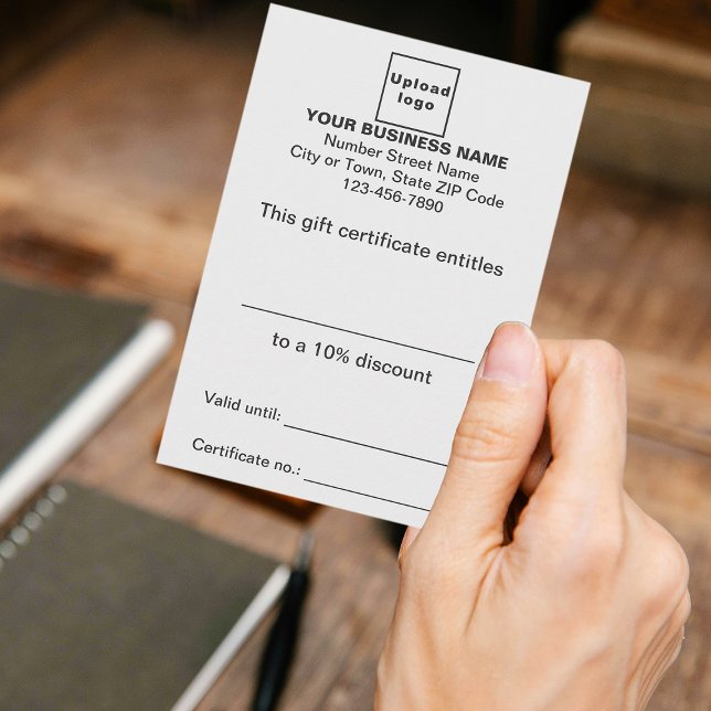 Certificat cadeau blanc d'entreprise (Customer holding business white gift certificate)