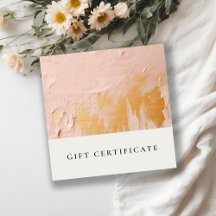 Certificat cadeau Bush Pink Gold Paint Texture