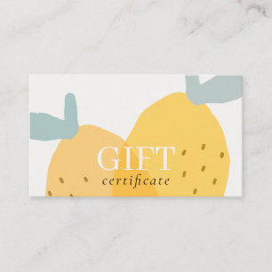 Certificat cadeau Citron jaune mignon Fruit Citrus