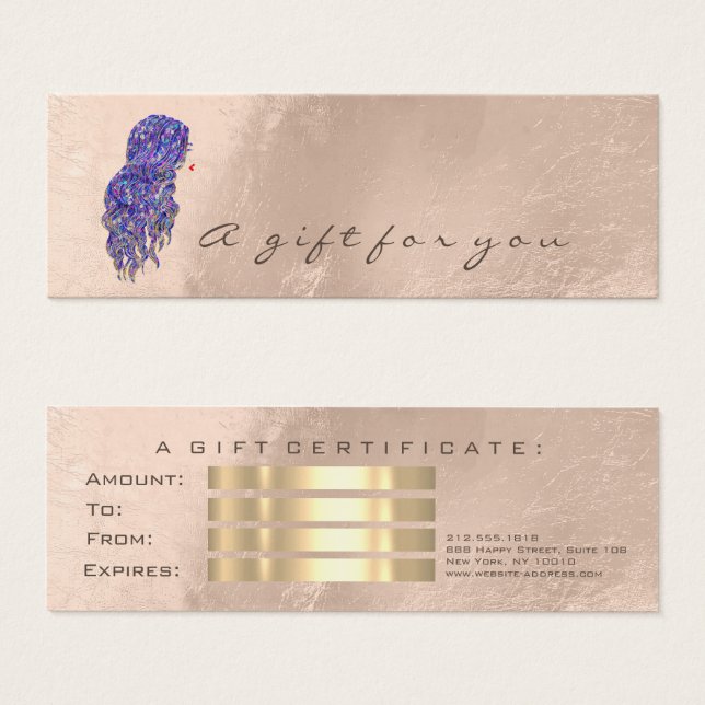 Certificat cadeau Coiffeur ivoire Sirène de maquil (Devant & derrière)
