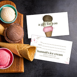 Certificat cadeau Crème glacée Business Custom