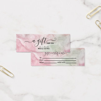 Certificat cadeau d'aquarelle rose moderne