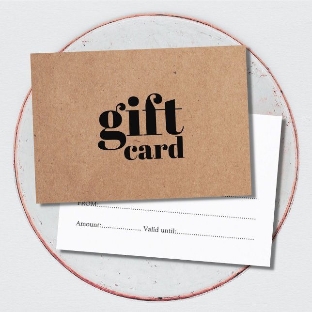 Certificat cadeau de beauté Kraft imprimé simple (Créateur téléchargé)