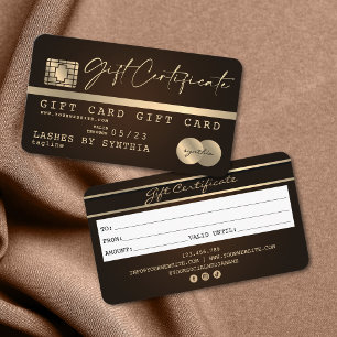 Certificat cadeau de carte de crédit moderne uniqu