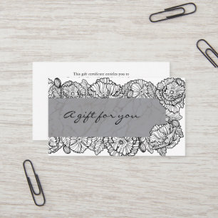 Certificat cadeau de fleurs de marbre
