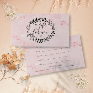 Certificat-cadeau de guirlande en bois rose marbré