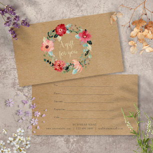 Certificat Cadeau de Guirlande Florale Rustique Él