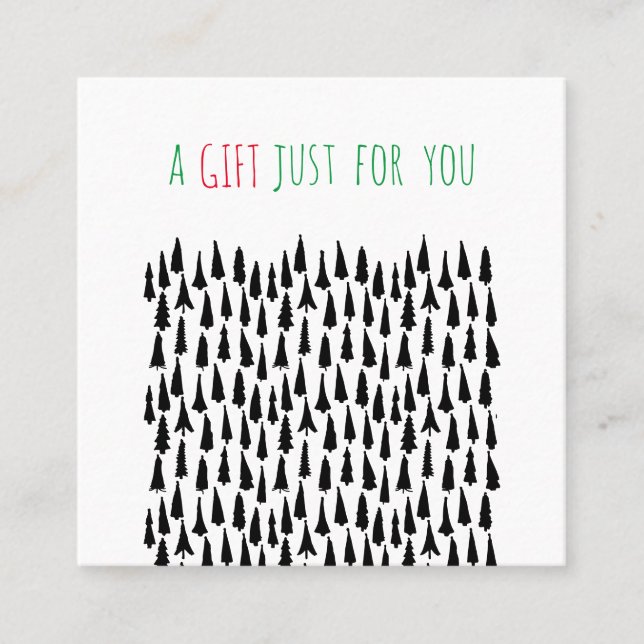 Certificat cadeau de Noël moderne Arbres de vacanc (Devant)