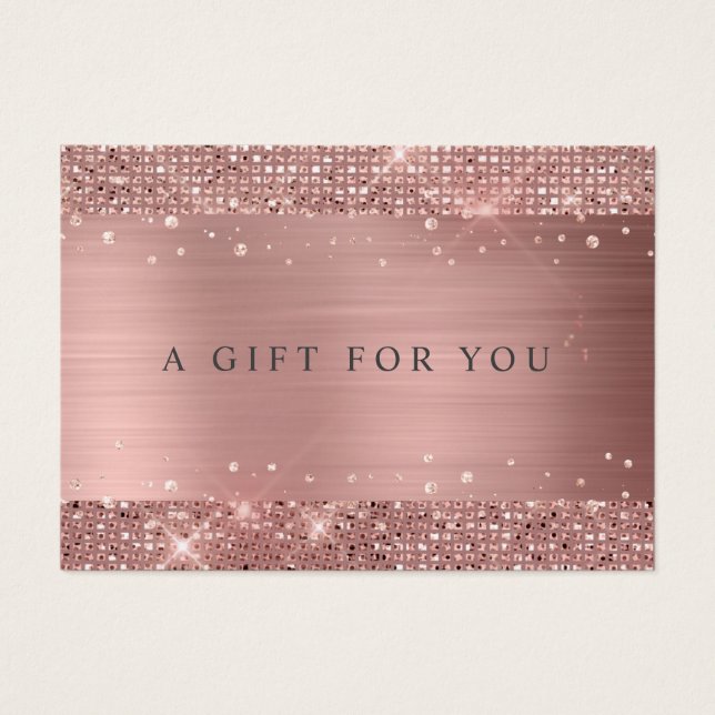 Certificat cadeau de Parties scintillant or Rose m (Devant)