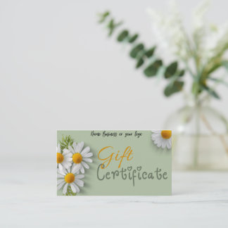 Certificat cadeau d'entreprise
