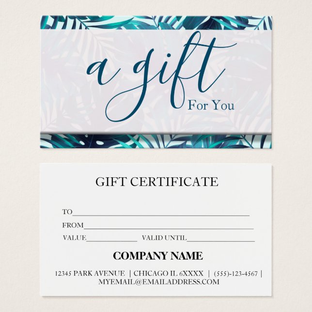 Certificat cadeau d'entreprise simple et moderne (Devant & derrière)