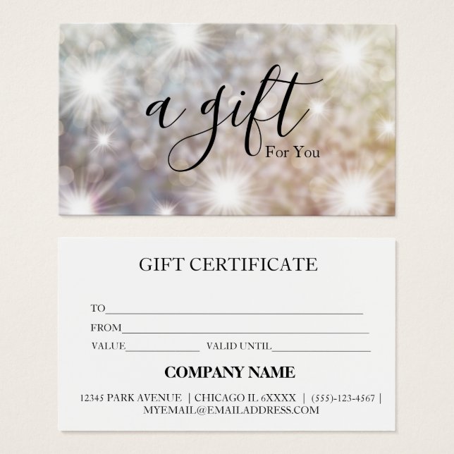 Certificat cadeau d'entreprise simple et moderne (Devant & derrière)