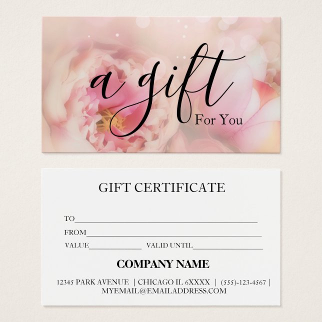 Certificat cadeau d'entreprise simple et moderne (Devant & derrière)