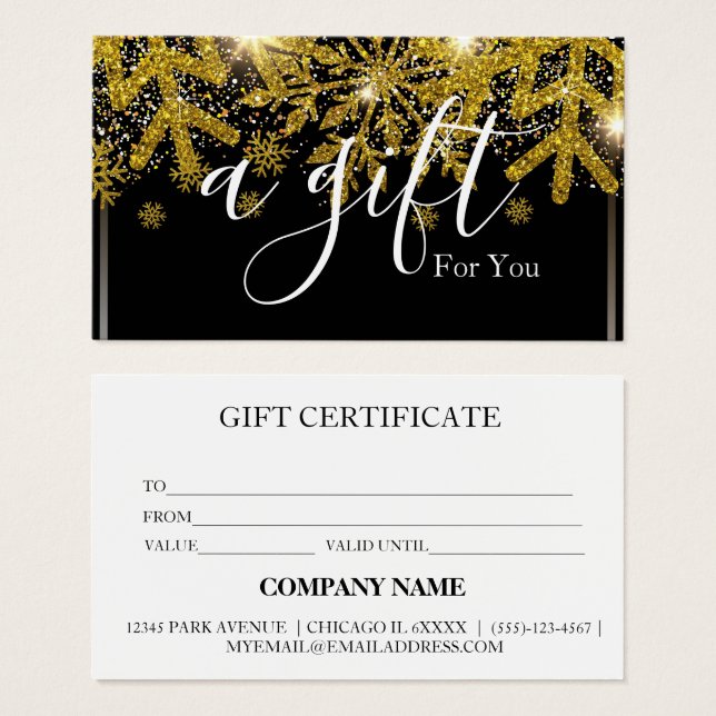 Certificat cadeau d'entreprise simple et moderne (Devant & derrière)