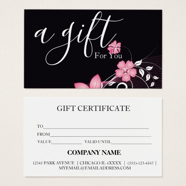 Certificat cadeau d'entreprise simple et moderne (Devant & derrière)