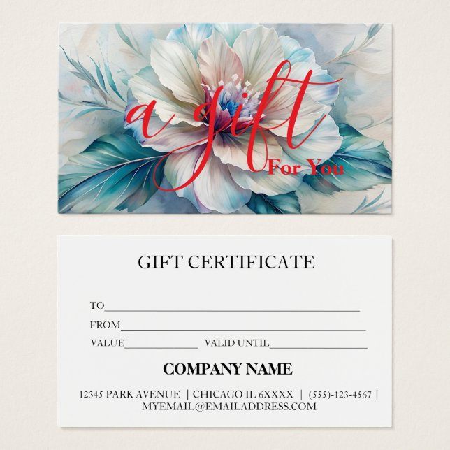 Certificat cadeau d'entreprise simple et moderne (Devant & derrière)