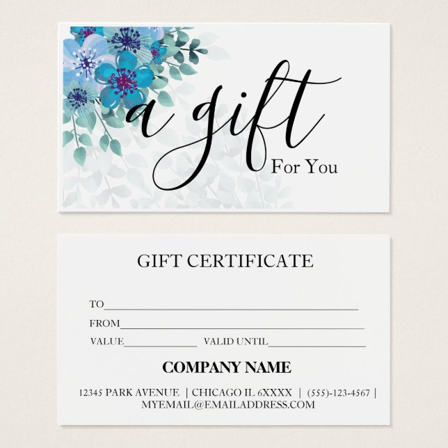 Certificat cadeau d'entreprise simple et moderne (Devant & derrière)