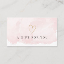 Certificat cadeau Elegant Blush Pink Watercolor