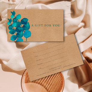 Certificat Cadeau Élégant Rustique Feuilles d'Euca