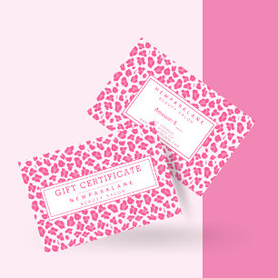 Certificat cadeau Empreinte de léopard rose