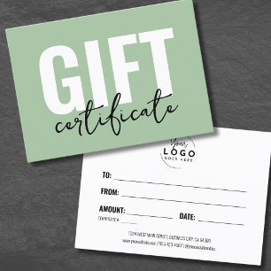 Certificat Cadeau Entreprise Logo Minimaliste