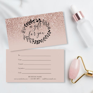 Certificat Cadeau Entreprise Paillettes Rose Gold