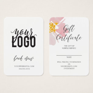 Certificat cadeau Fleur Aquarelle Entreprise