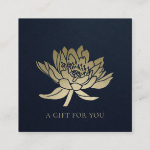 CERTIFICAT CADEAU FLORAL ÉLÉGANT MARINE OR LOTUS