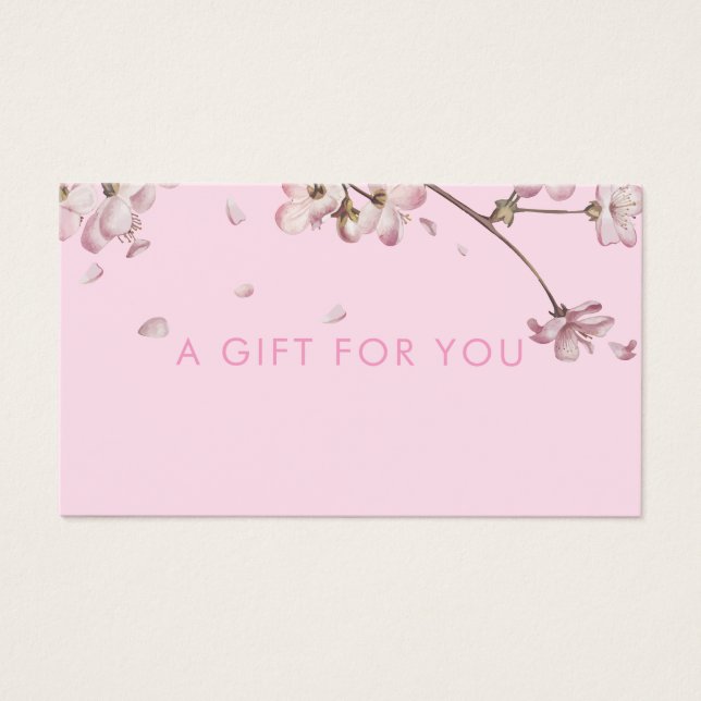 Certificat cadeau floral en fleurs délicat rose (Devant)