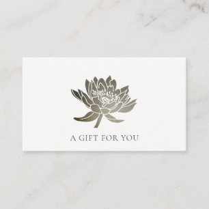 CERTIFICAT CADEAU FLORAL FAUX SILVER LOTUS