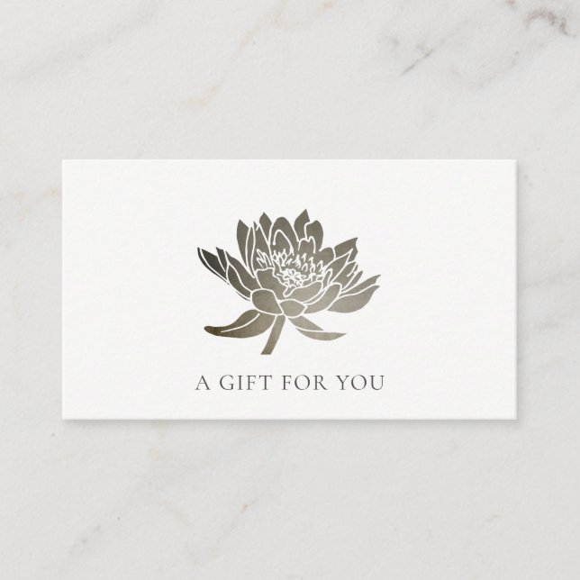 CERTIFICAT CADEAU FLORAL FAUX SILVER LOTUS (Devant)