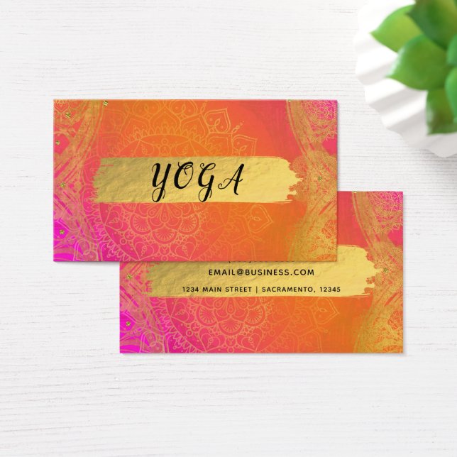 Certificat cadeau Fuchsia Pink Orange & Gold India (Bureau)