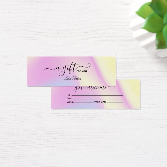 Certificat Cadeau Holographique Iridescente Sparkl (Bureau)