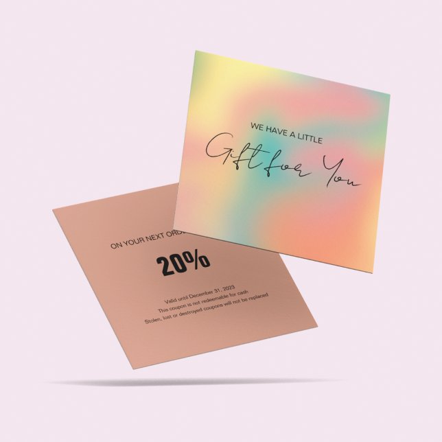 Certificat cadeau Holographique Rainbow Blush Pink (Créateur téléchargé)