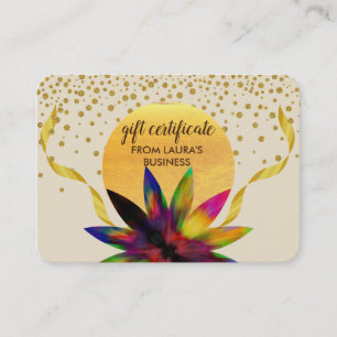 Certificat cadeau Lotus Flower Yoga Healing Health