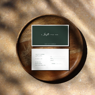 Certificat Cadeau Minimaliste Moderne Vert