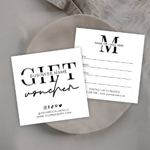 Certificat cadeau minimaliste pour entreprise Logo