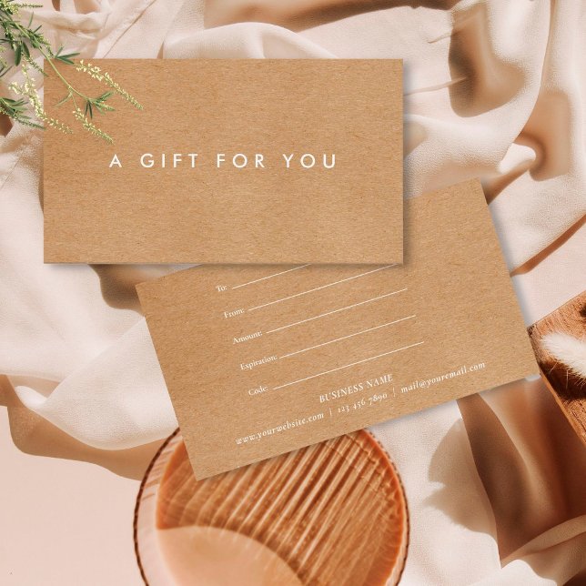 Certificat cadeau minimaliste rustique (Créateur téléchargé)