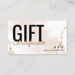 Certificat cadeau Or moderne 