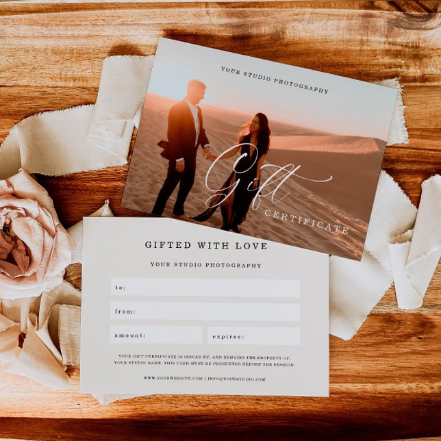 Certificat cadeau photo élégant | Carte cadeau (Créateur téléchargé)