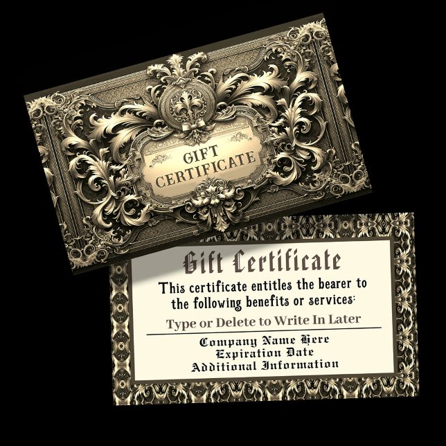 Certificat cadeau Pourcentage or (Gold Gift Certificate)