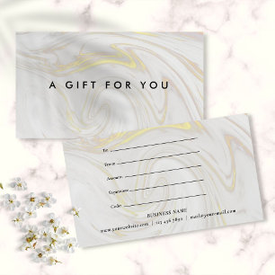 Certificat Cadeau Simple Élégant en Marbre