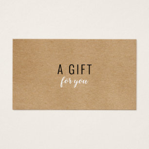 Certificat-cadeau simple moderne rustique Kraft